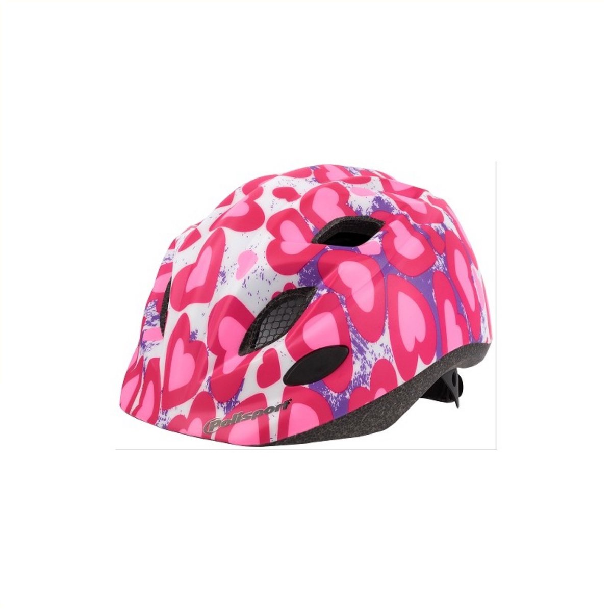Polisport Junior premium fietshelm s 52-56cm glitter hearts roze (5604415117770)