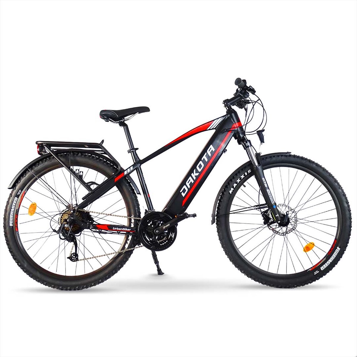 Urbanbiker Dakota FE - Elektrische Mountainbike - Afneembare Lithium Accu 720 WH(48v 15Ah) Samsung Cellen - 250W Motor - Rood - 27,5 inch - 7 Versnellingen - Hydraulische Remmen - Unisex - Full Equipped (8425402646236)