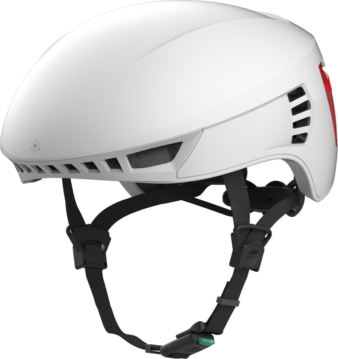 CRNK Genetic Alpha Bluetooth fietshelm met verlichting - Unisex - Wit - Maat L - Verstelbaar - 20 Ventilatiegaten - Heren Dames - Racefietshelm - 57 - 57 cm (8809580313768)