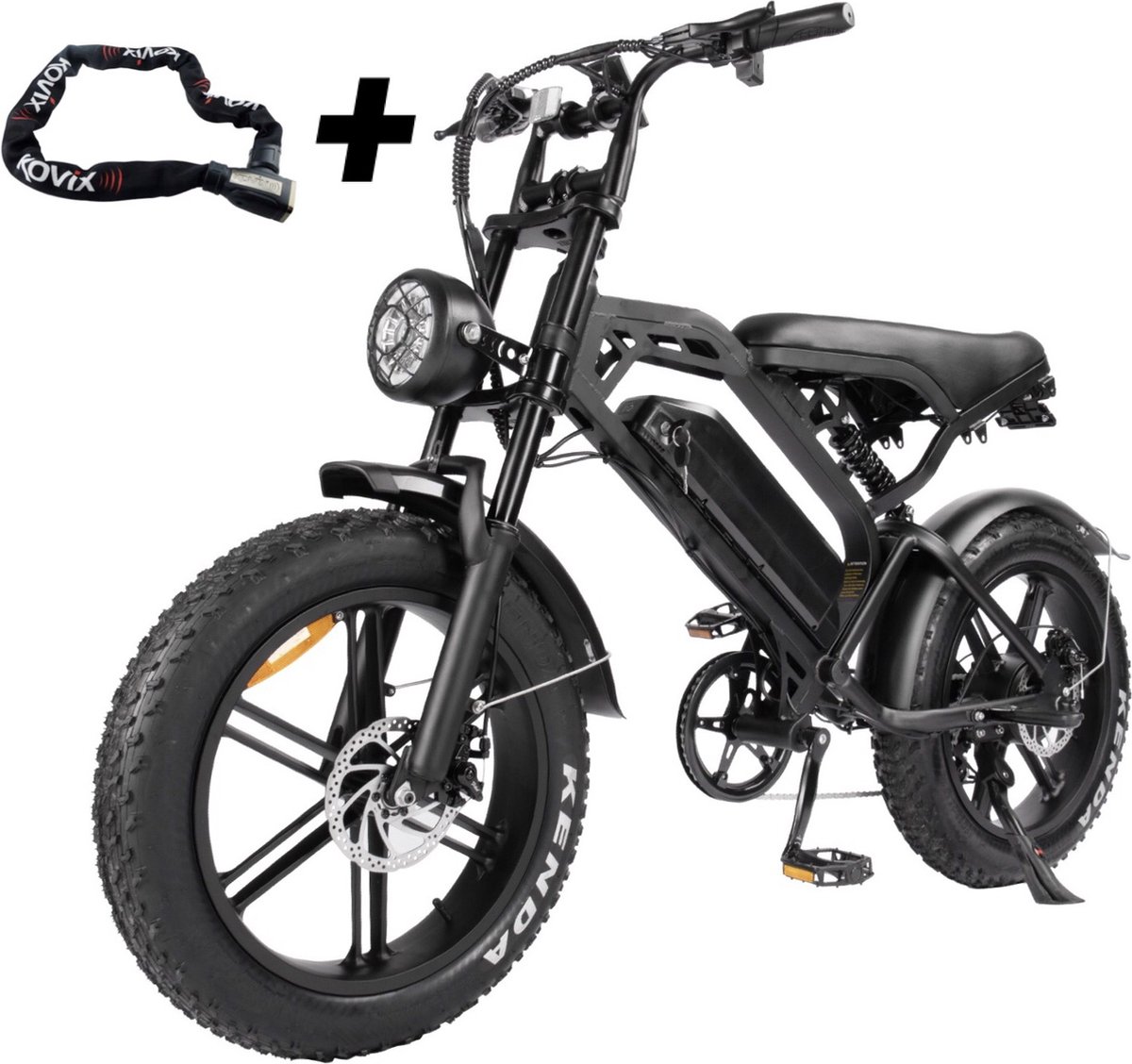 NinRyde V20 PRO - Fatbike - E Bike - 250W - 15Ah - Hydraulische Remmen Model - Met Voetsteuntjes - Bagagerek - Incl. Alarmslot (8720648190711)
