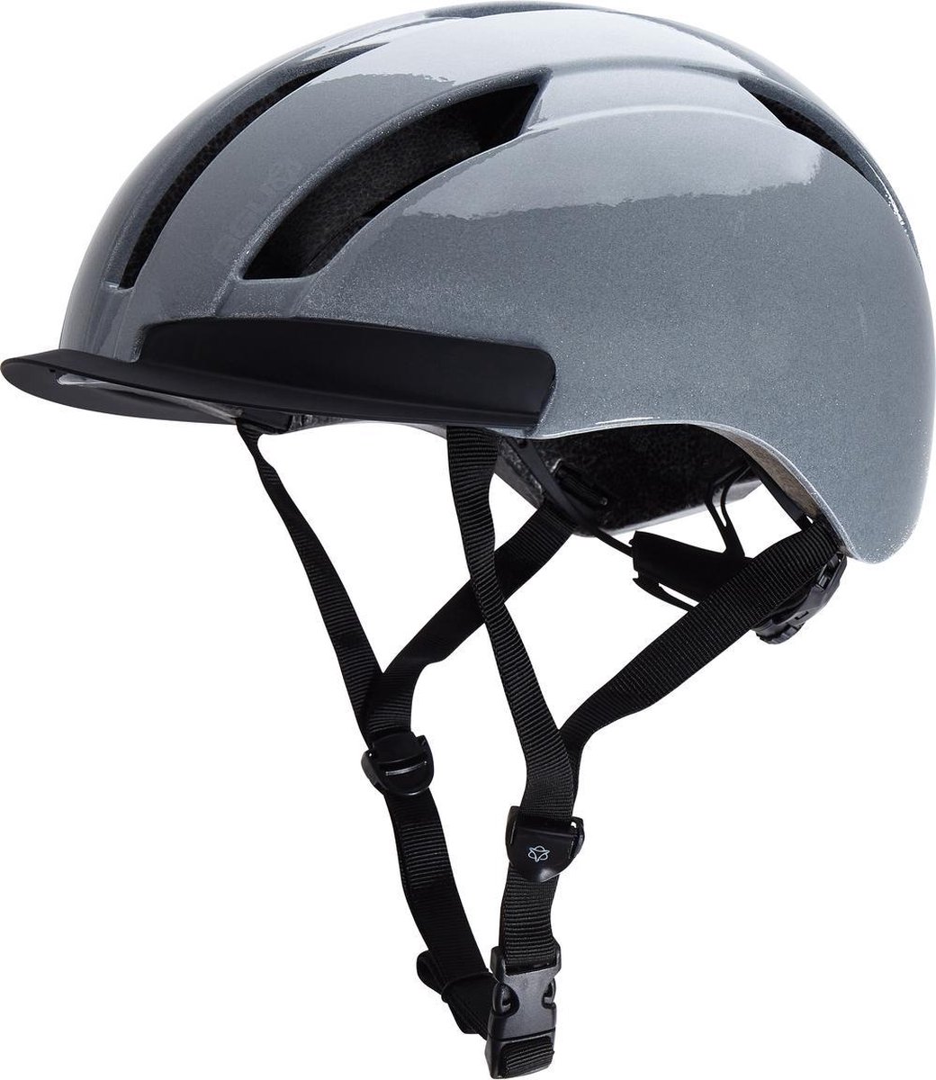 AGU Urban Pedelec Fietshelm Hivis - Grijze - L/XL - 360 graden zichtbaarheid (8717565571082)