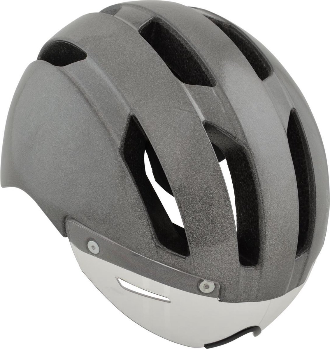AGU Urban Pedelec Fietshelm Hivis - Grijze - S/M - 360 graden zichtbaarheid (8717565571075)