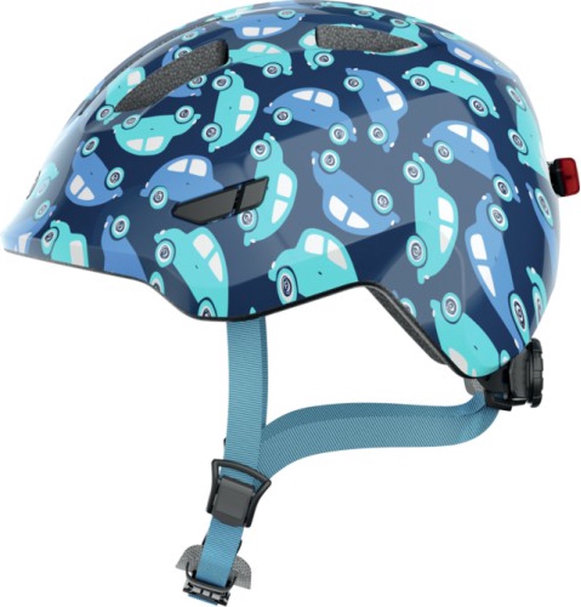 Abus Smiley 3.0 Led - Fietshelm - Kinderen Blue Car S (45 - 50 cm) (4003318672965)