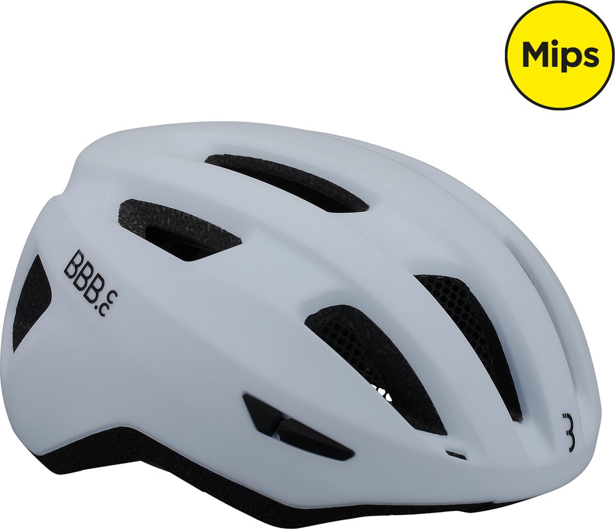 BBB Cycling Condor MIPS 2.0 Racefiets Helm - Mountainbike Helm - Wielrenhelm - Mat Wit - Maat M - Fietshelm Dames & Heren - BHE-174 (8716683132380)