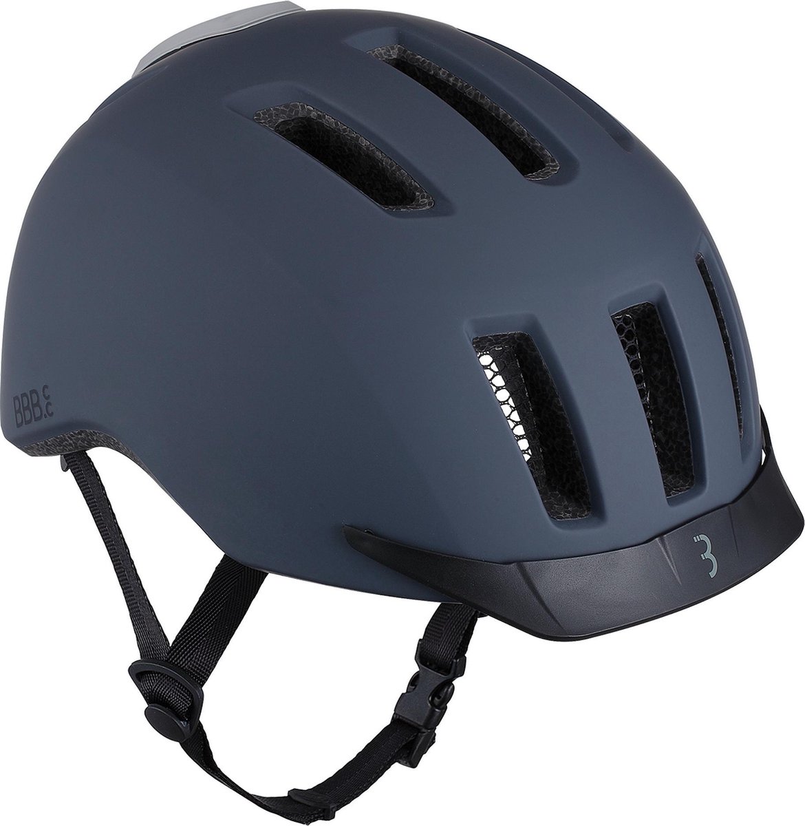 BBB Cycling Grid Fietshelm - LED Lampje - Volwassenen - E-bike en Stadsfiets - Mat Zwart - Maat L - BHE-161 (8716683122817)