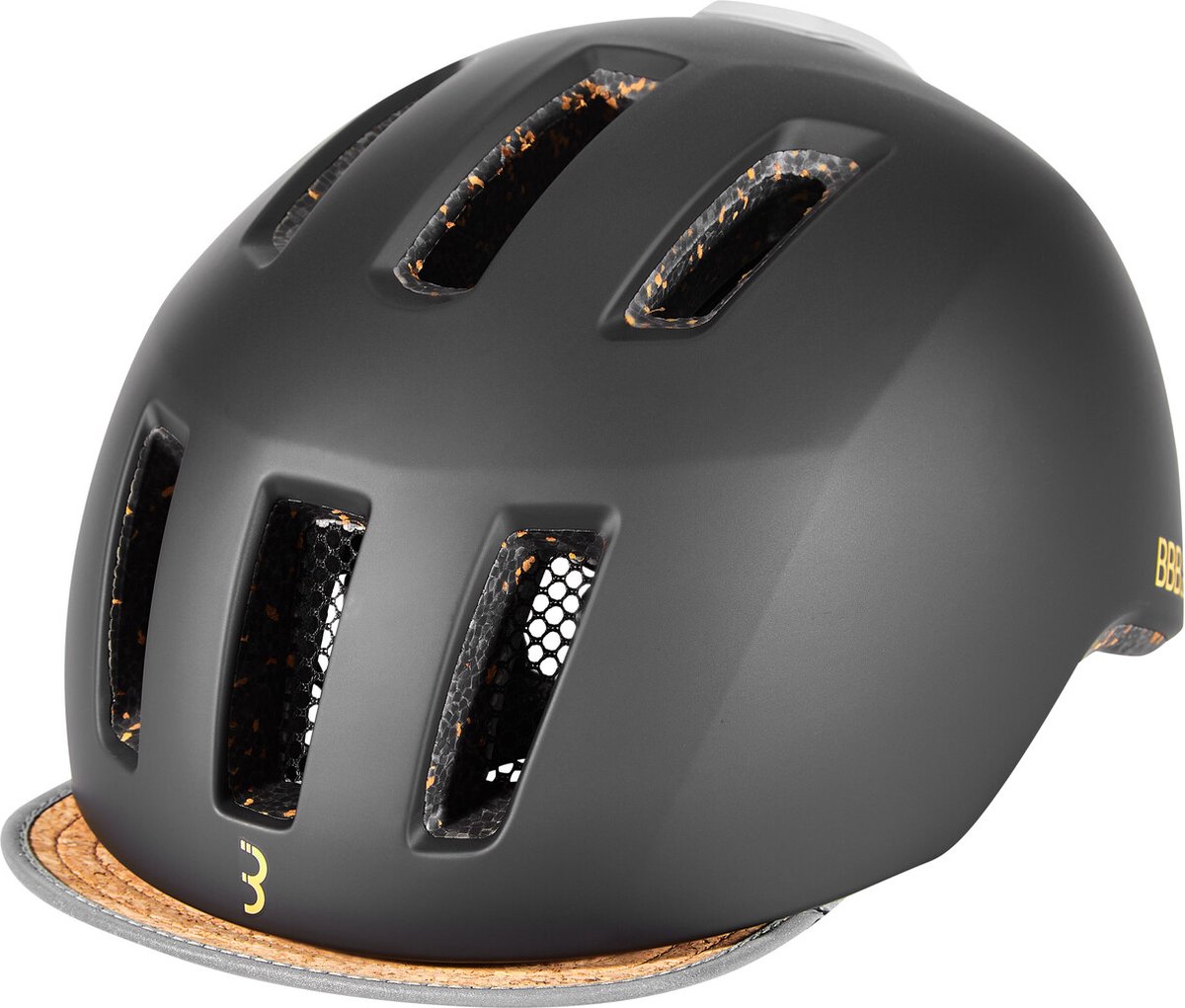 BBB Cycling GridEco Fietshelm - LED Lampje - Volwassenen - E-bike en Stadsfiets - Mat Zwart - Maat M - BHE-161ECO (8716683128482)