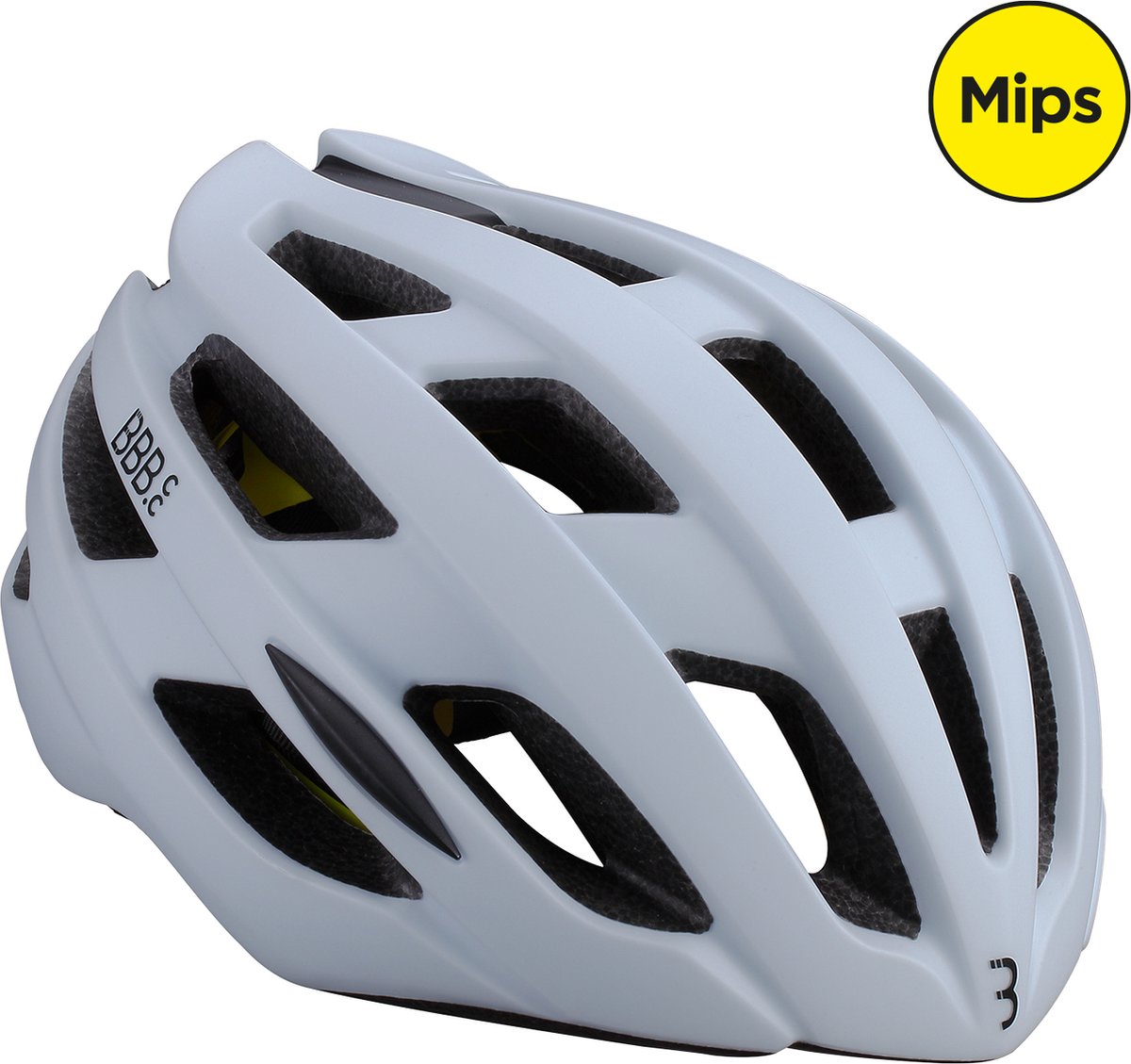BBB Cycling Hawk MIPS Racefiets Helm - Wielrenhelm - Fietshelm Volwassenen - Mat Wit - Maat L - Fietshelm MIPS - BHE-153 (8716683131482)