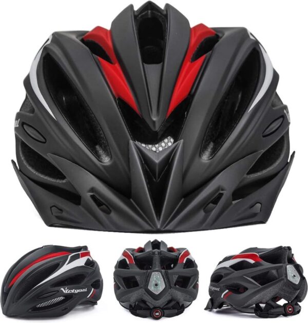 Fietshelm - Heren met Vizier Afneembare Zonbescherming Kap en LED Licht Fietshelmen Volwassenen Heren Dames Fietshelm 57-61 cm (8720964236414)