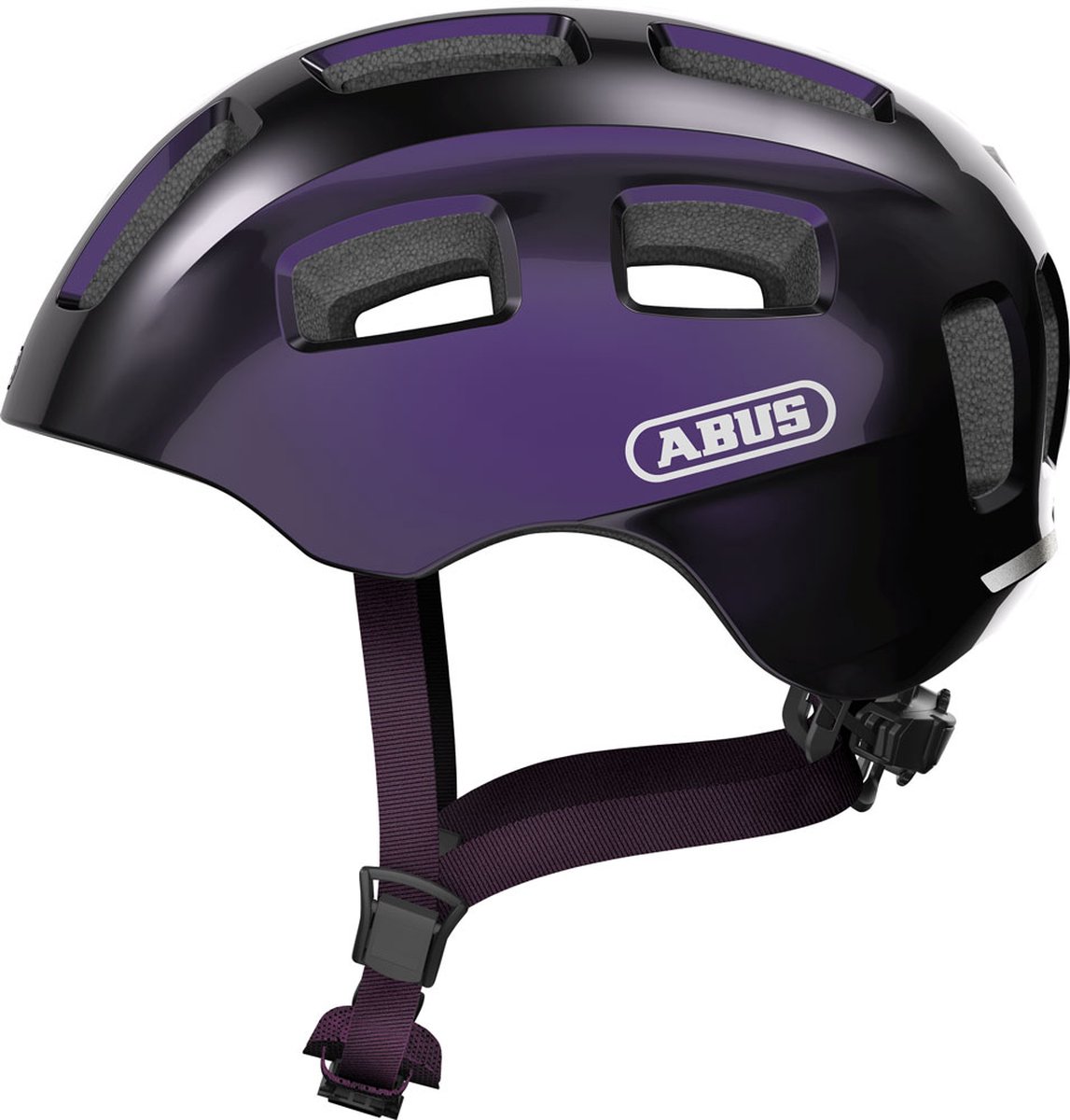 Abus Youn-I 2.0 - Fietshelm - Kinderen Black Purple M (52 - 57 cm) (4003318401671)