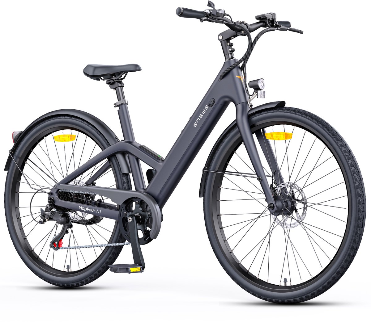 ENGWE N1 Air ST Elektrische fiets - Actieradius 100km - Verwijderbare batterij 36V10Ah - Motor 250W - Frame van koolstofvezel - Shimano 7-versnellingen - Wieldiameter 700C*38C - Grijs (0765026515647)