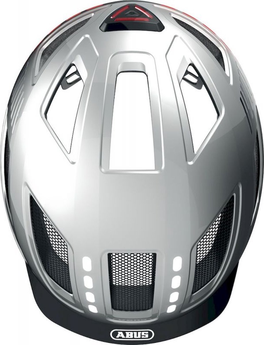 Abus Hyban 2.0 Led Signal - Fietshelm Signal Silver M (52 - 58 cm) (4003318614644)