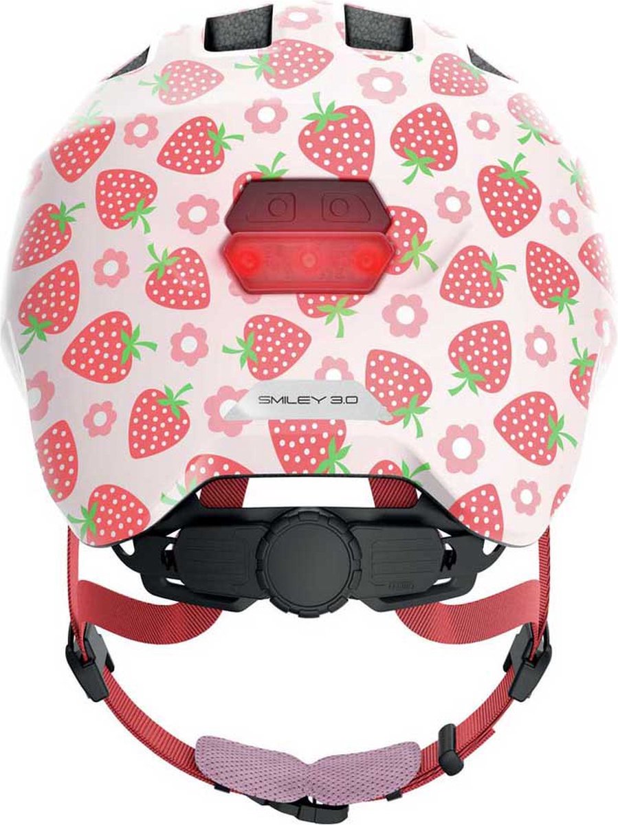Abus Smiley 3.0 Led - Fietshelm - Kinderen Pink Strawberry M (50 - 55 cm) (4003318677076)