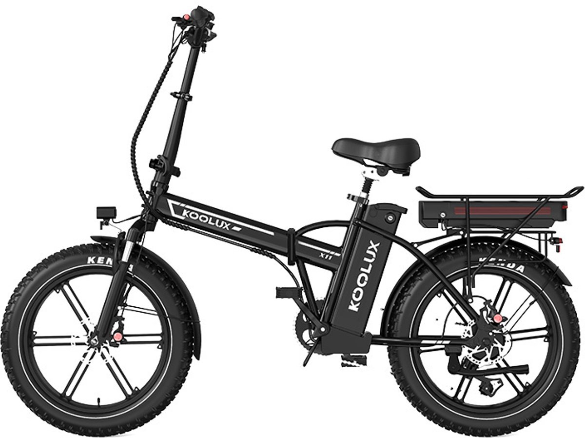 KOOLUX | X11 Elektrische Vouwfiets | E-Bike | 20 x 4.0 Inch Dikke Banden | Dubbele 48V 13+10.4Ah Accu | 250W Motor | Maximaal 25/u | Maximaal bereik 150km | Shimano 7-speed versnelling | LCD Scherm | Zwart (8718883231535)