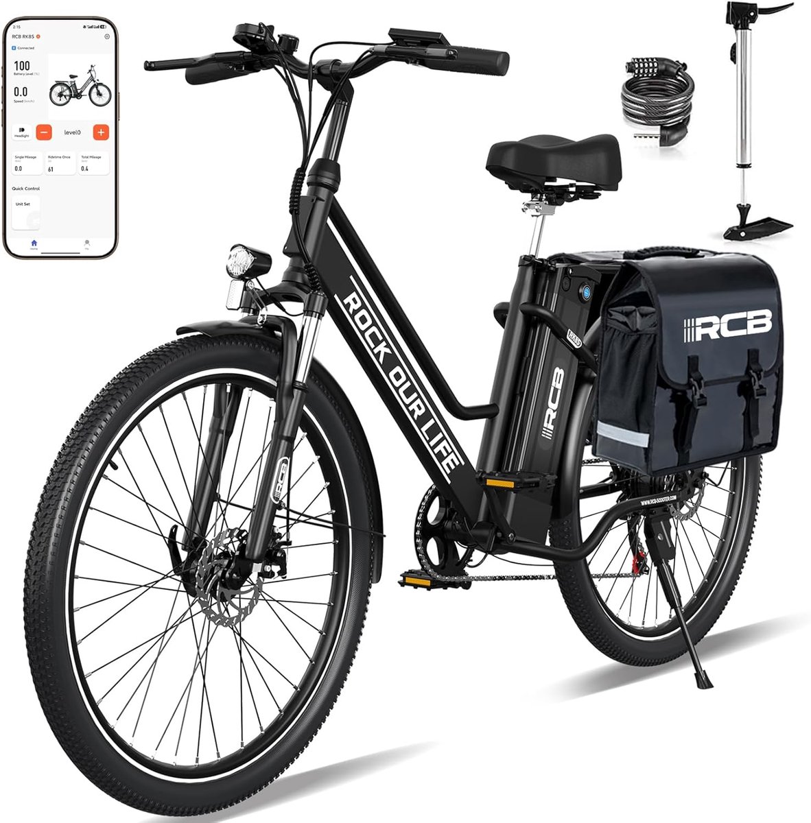 RCB Elektrische Fiets RK8S | 26 Inch | 250W Motor | 7 Versnellingen | Zwart (8711551990635)
