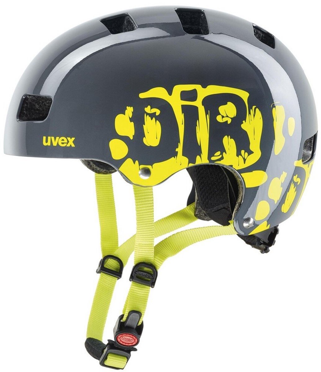 uvex Kid 3 Fietshelm Kind Dirtbike Grey/Lime - Unisex - maat 51-55 (4043197285139)
