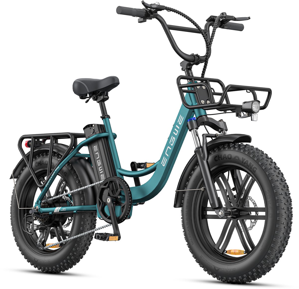 ENGWE L20 Boost Elektrische fiets - Actieradius 120km - Verwijderbare batterij 48V13Ah - Motor 250W - Shimano 7 versnellingen - Met voor schokdemper - Mechanische Schijfremmen - 20 Inch Commuter E-Bike - Fatbike - Groente (0765026513872)