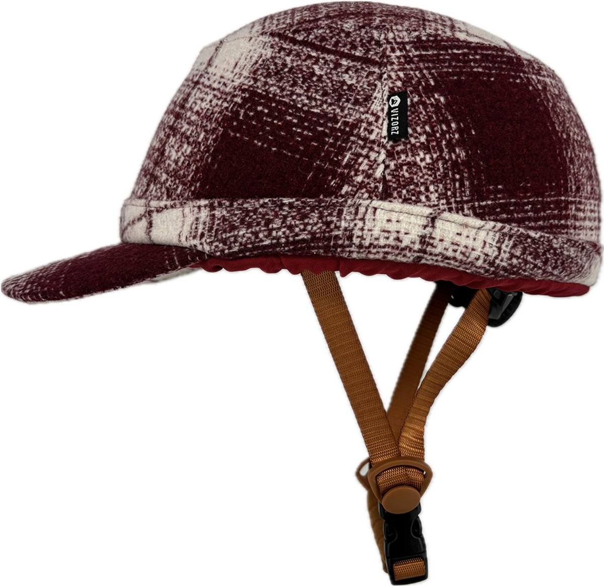 Vizorz SwitchCap fietshelm - Woolly cherry cap (8785284807614)