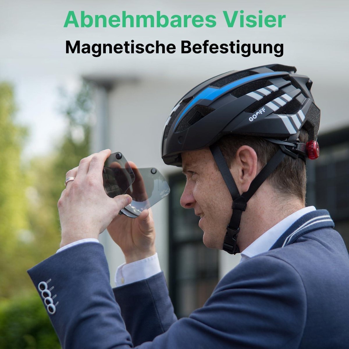 3 in 1 fietshelm met maximale ventilatie en LED licht - 2 magnetische vizieren - transparant en zonnevizier - CE gecertificeerd - racefiets - Maat M (8785304491687)