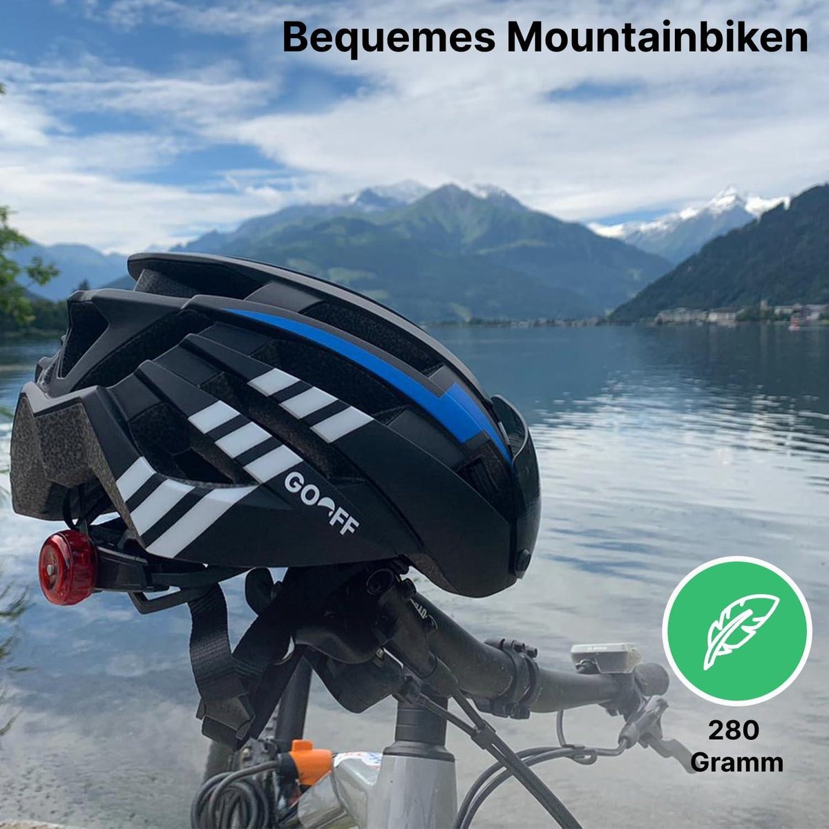 3 in 1 fietshelm met maximale ventilatie en LED licht - transparant en zonnevizier - CE gecertificeerd - racefiets - Maat M (8785304491526)