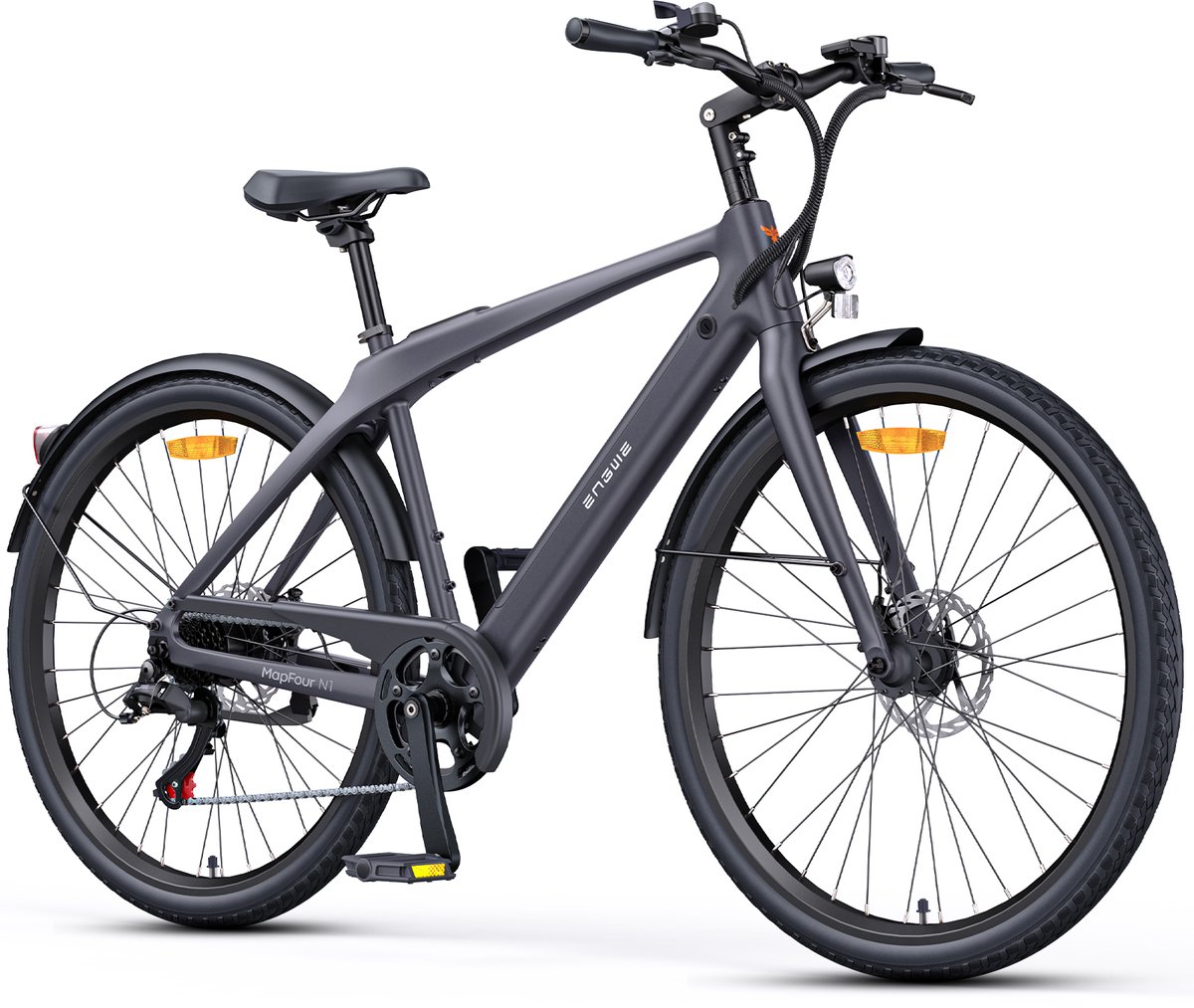 ENGWE N1 Air Elektrische fiets - Actieradius 100km - Verwijderbare batterij 36V10Ah - Motor 250W - Frame van koolstofvezel - Shimano 7-versnellingen - Wieldiameter 700C*38C - Grijs (0765026515623)