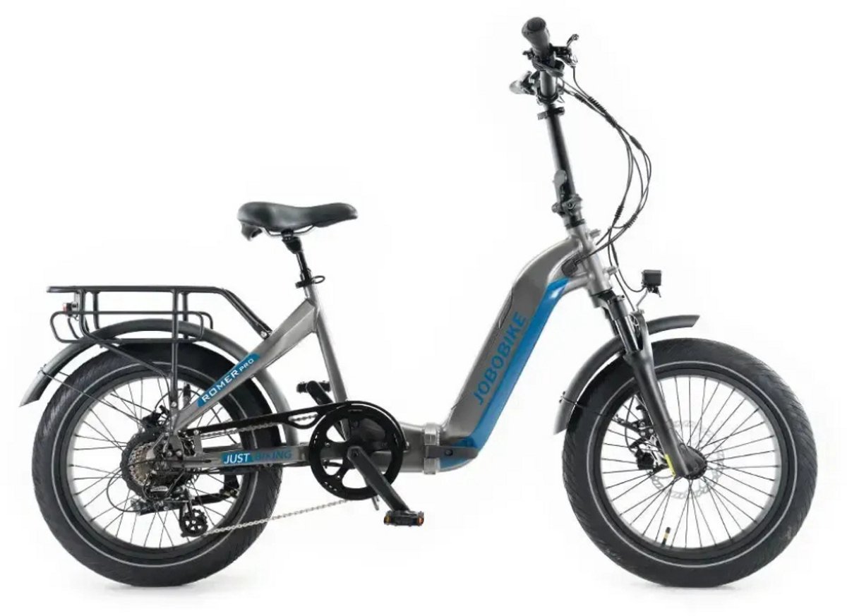 JOBOBIKE Romer Pro Elektrische Vouwfiets - Lage Instap - 20 Inch - 250W Bafang Motor - 7 Versnellingen - 120 km Actieradius - Hydraulische Schijfremmen - Grijs (8721206515236)