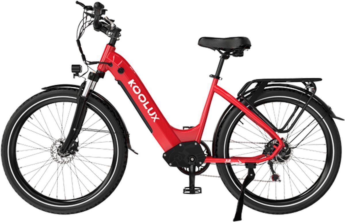 Koolux X2 Electric Bike - 250W motor - 80km bereik - aluminium frame - rood (8718883231634)