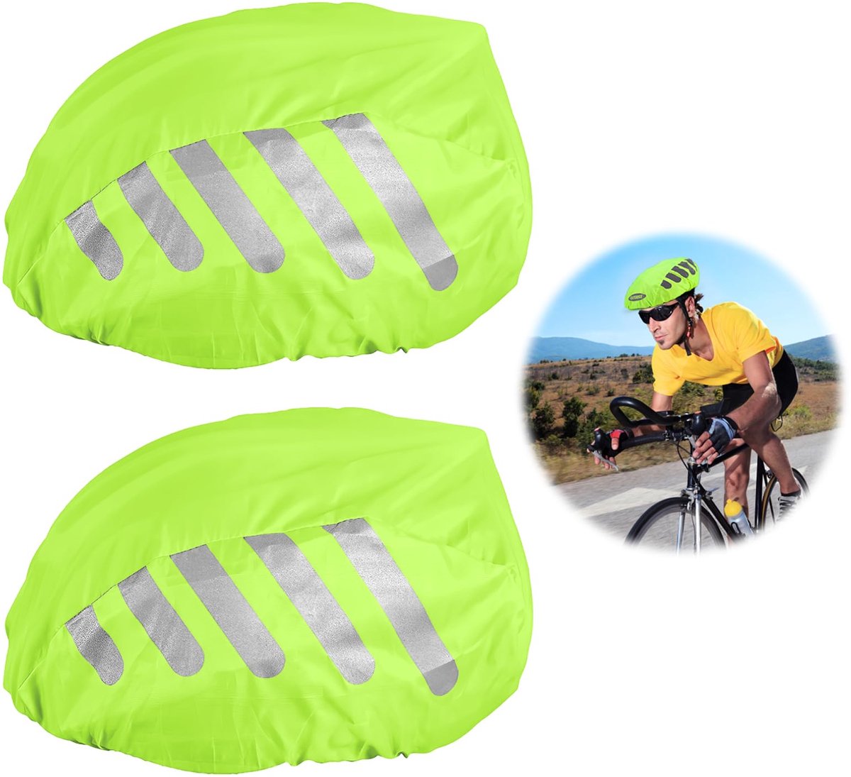 Universele regenhoes, fietshelm, regenbescherming voor fietshelm, regenbescherming, fiets, reflecterende fietshelm, regenhoes, helmhoes, fiets, regenbescherming, helm voor alle helmen (6154238699674)