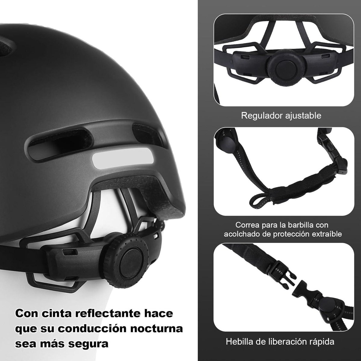 Verstelbare helm voor urban pendelaars - fietshelm met vizier voor dames en heren - mtb helm voor volwassenen - racefiets helm (8785304470750)
