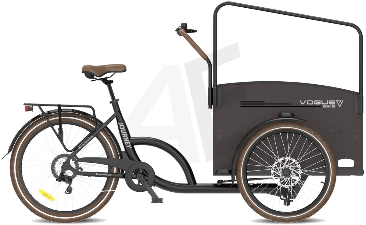 Vogue Bakfiets E-Cargo Journey-S 7DR met Hydraulische Remmen - Zwart (8785307531830)