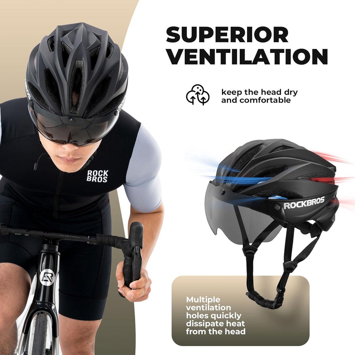 Volwassene Fietshelm - Afneembaar Vizier - Magnetisch - MTB-helm - Ademende Fietshelm - Racefietshelm - Verstelbaar - Vrouwen - Mannen - 58-62cm (8785304491595)