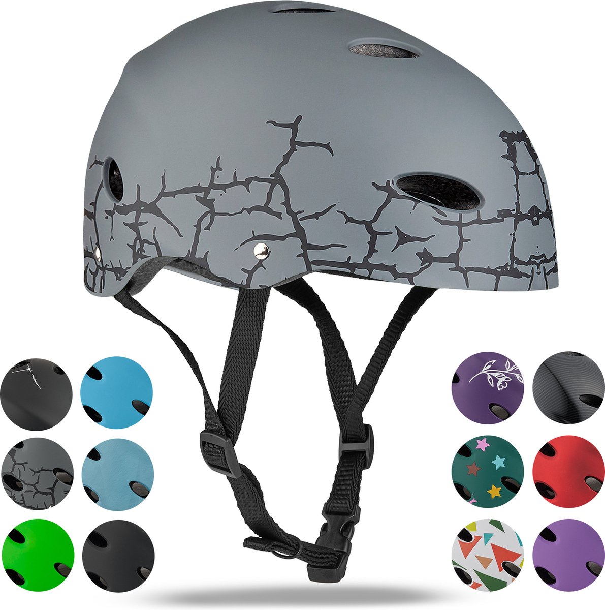 Apollo Verstelbare Fietshelm Skatehelm met ontwerp (4250518567458)