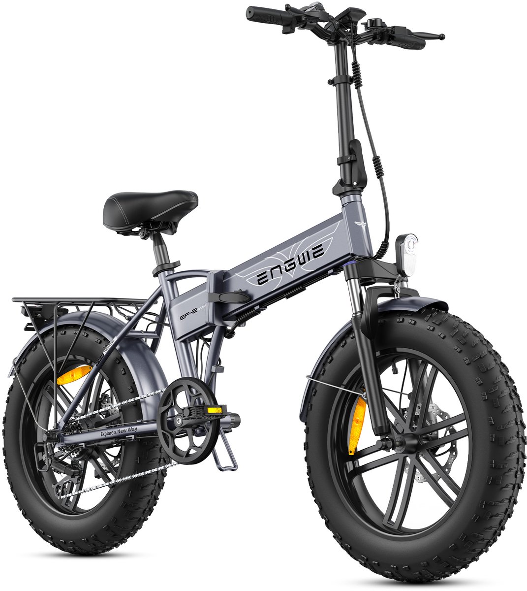 ENGWE EP-2 BOOST Elektrische fiets - Actieradius 100km - Verwijderbare batterij 48V13Ah - 250W Motor - Shimano 7 Versnellingen - 20 Inch opvouwbare City Commuter E-Bike - Mechanische Schijfremmen - VTC Fatbike - Grijs (0765026514053)