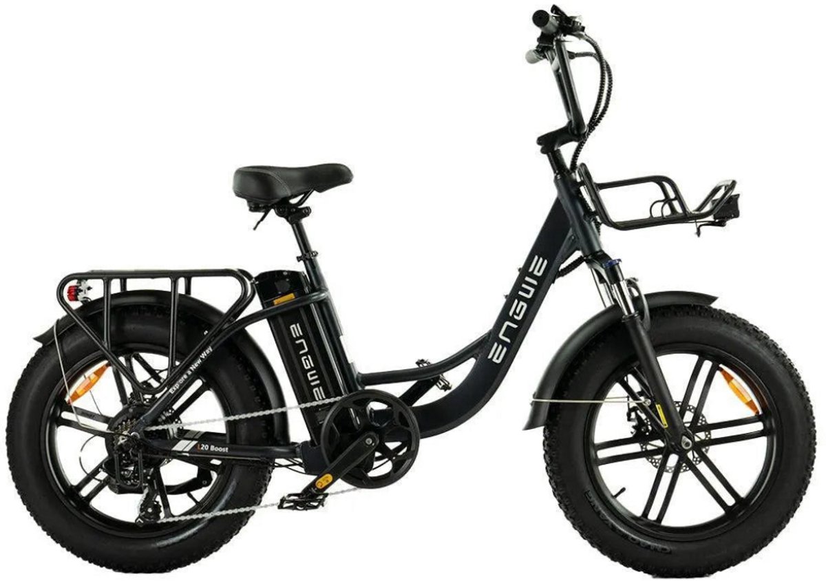 ENGWE L20 Boost Elektrische Fatbike - E-bike - 20 Inch - 250W Motor - 7 Versnellingen - 126 km Actieradius - Mechanische Schijfremmen - Zwart (6152302715749)