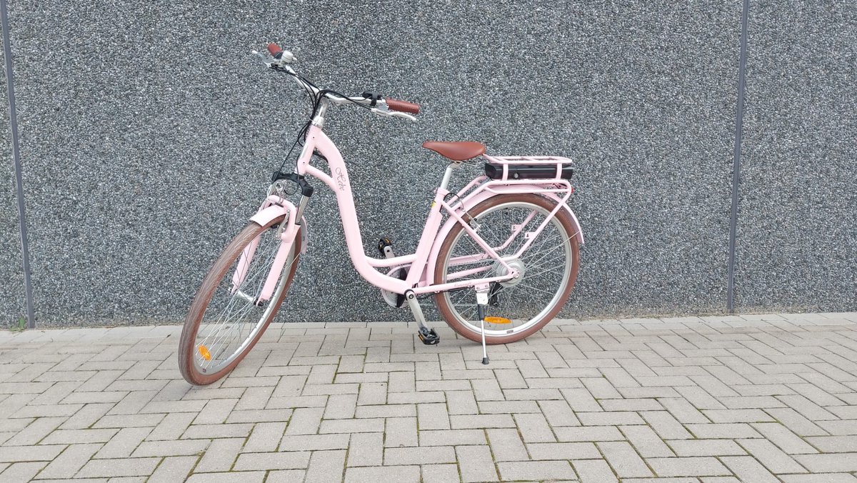 Elektrische fiets dames meisjes roze - 28 inch - 46cm frame - 7 versnellingen - 360 Wh accu (6154127754736)