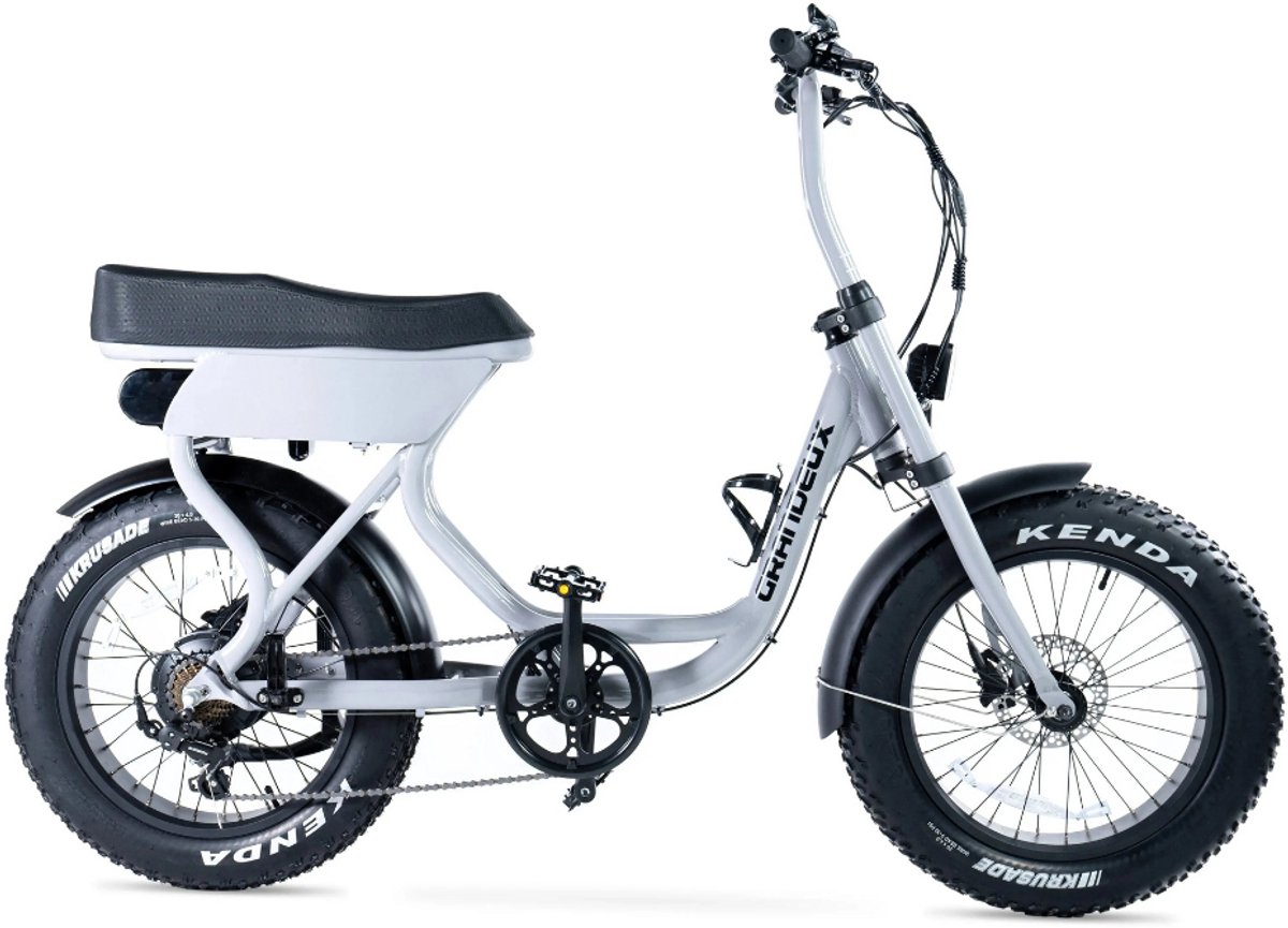 Grandeux Xcite Elektrische Fatbike - Lage Instap - Inclusief Bekerhouder - 20 Inch - 250W Motor - 7 Versnellingen - 50 km Actieradius - Hydraulische Schijfremmen - Grijs (6152305212207)