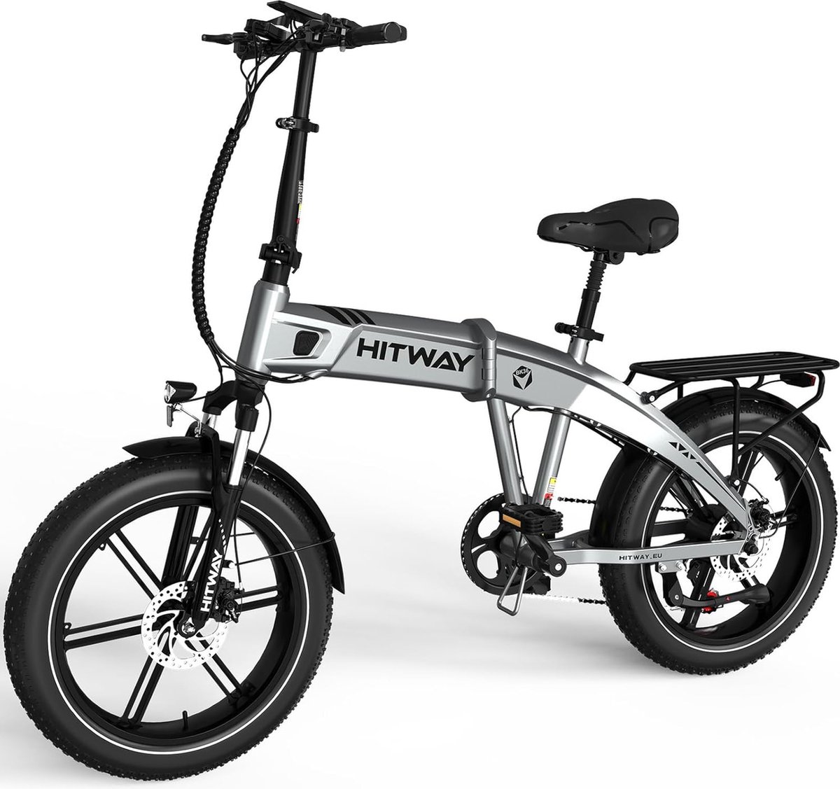 Hitway Elektrische Fiets BK36 - Trendy 20*4.0 Inch Fat Tire City Commuter EBike met Afneembare 48V 10.4Ah Lithium Batterij - Opvouwbaar Mountain E-Bike met 250W Motor - 7 Versnellingen - IP54 Waterdicht (8721161749585)