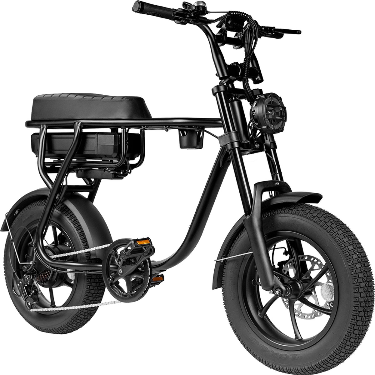 Kick&Move - Fatbike EB16 - Fatbike - Hydraulische remmen - 25km/u - 250W motor - Shimano 7 versnellingen - Garantie - geschikt voor lengte 1.35 t/m 1.70 - Zwart (8720938092220)