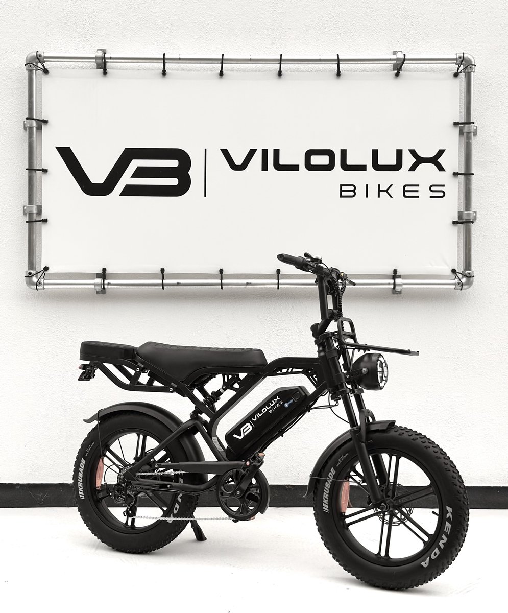 Vilolux® Fatbike electrisch - Fatbike - V20 PRO - 2025 Model - Achterzit - Voorrek - Legaal - Rijklaar geleverd - 2 Jaar garantie - Telefoontasje - Hydraulische remmen - Alarm - Zwart (8721246490630)