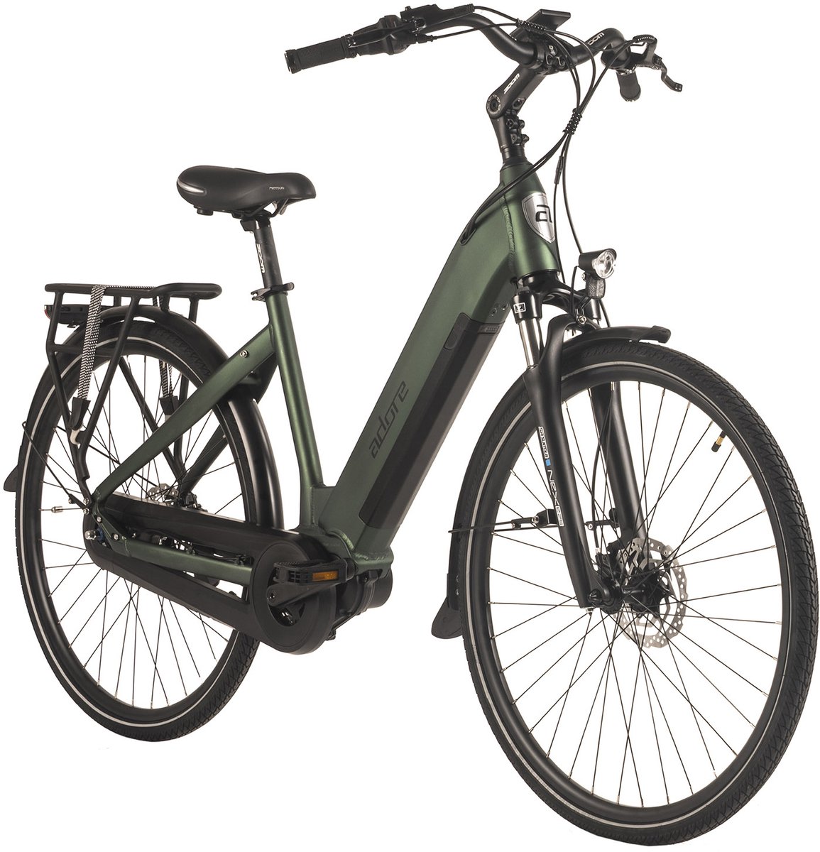 ADORE E-Citybike 28" aluminium stadsfiets CX-280 middenmotor 75NM / 15Ah British Green mat (4250547534490)