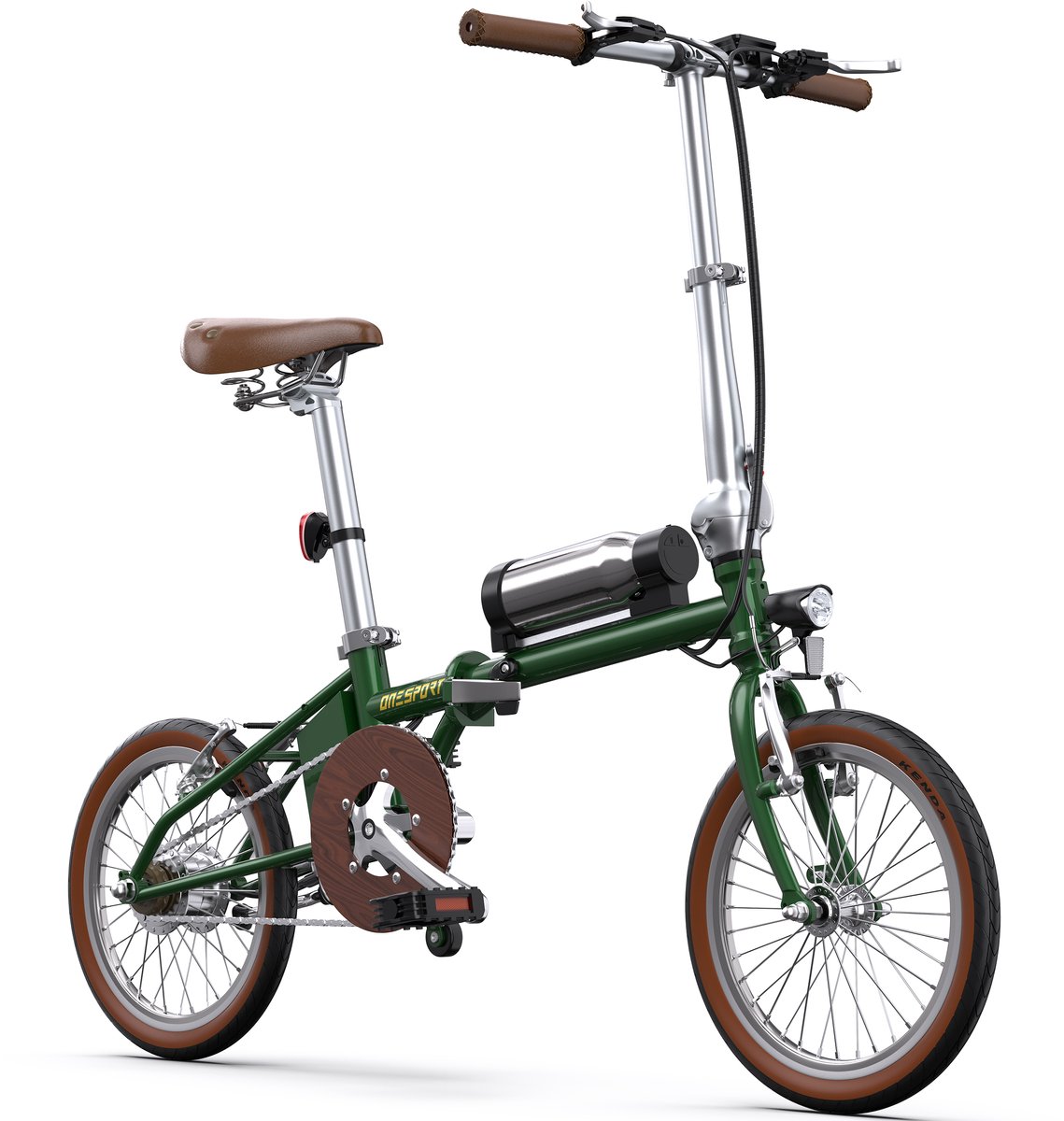 Elektrische Fiets ONESPORT OT02 - Compacte Elektrische Vouwfiets - 36V 5.2Ah Accu - 40 km Actieradius - 16×1.35 inch Banden - Snelle Oplaadtijd 2,5 uur - Ideaal voor Stad en Woon-werkverkeer - Groen (0717931613253)