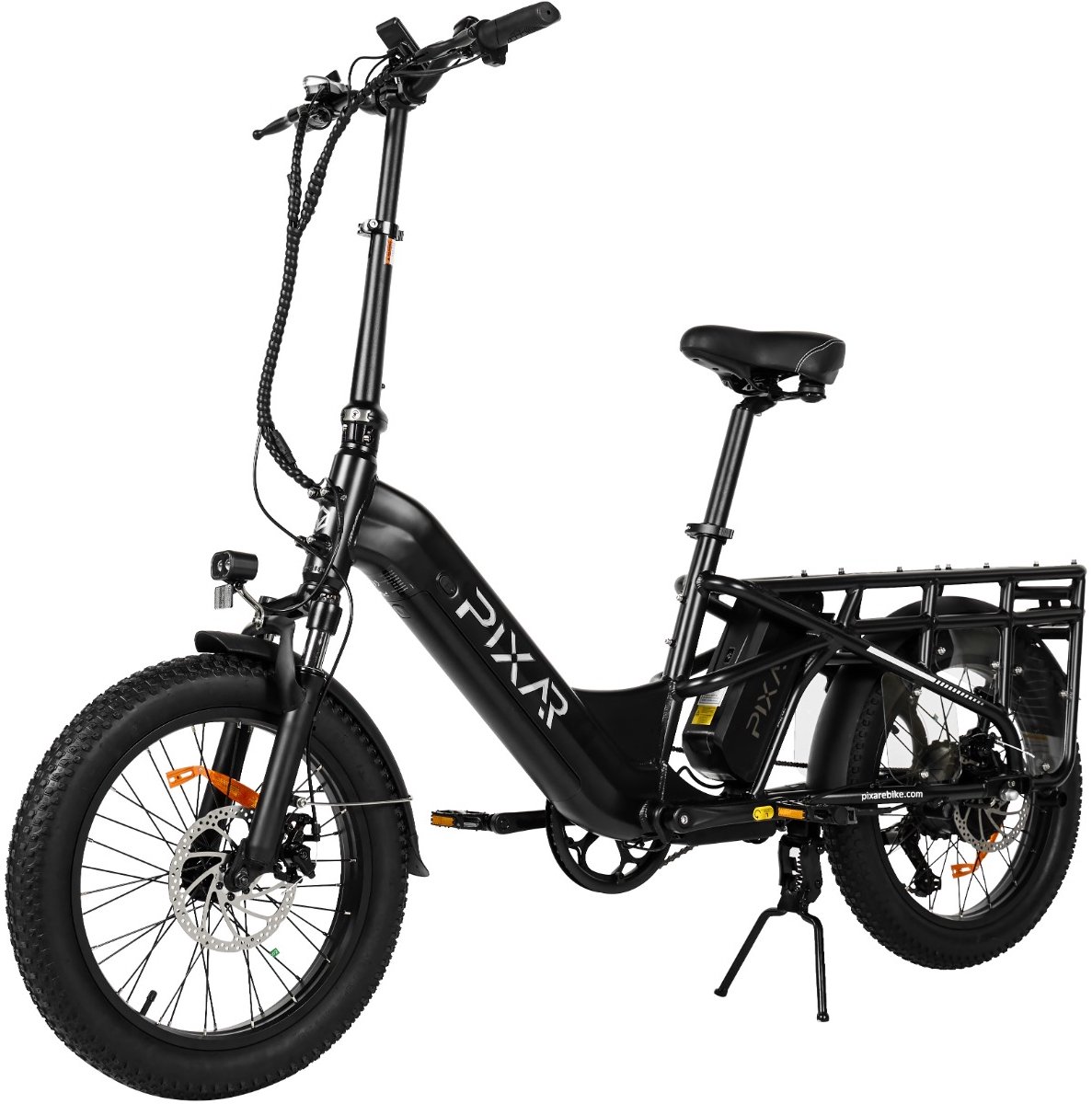 Pixar Plus7 Elektrische Fiets - 250 W Motor - Dubbele 48V10,4Ah Accu- 20*3" Dikke Banden - 90 km Maximaal Bereik - Shimano 7-versnellingen - Zwart (9331868931566)