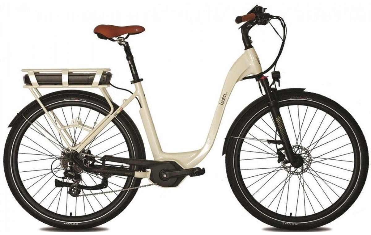 Bizo Bike Becca - Crème - Elektrische Fiets - 46cm - 522Wh accu - Middenmotor 65Nm - 8 versnellingen (8785307550602)