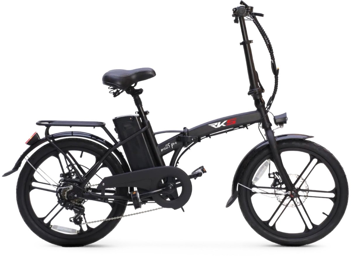 RKS MX25 Pro - Elektrische Vouwfiets - Mat Zwart - 20x1.95 inch - Accu 36V (8Ah) - 250W Motor - Shimano 6 Versnellingen (8785307533773)
