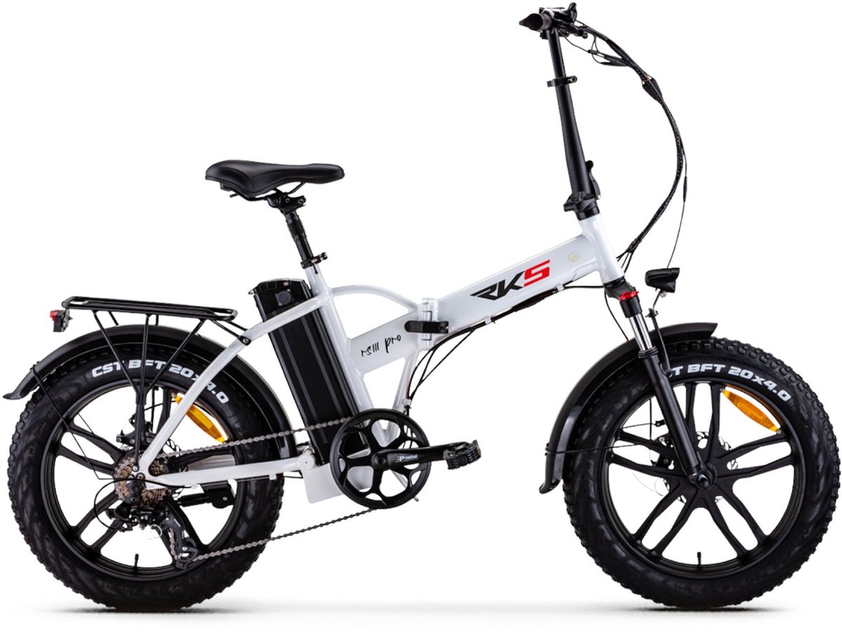 RKS RS III Pro - Elektrische Vouwfiets - Wit - 20x4 inch - Accu 36V (10Ah) - 250W Motor - Shimano 7 Versnellingen - Mechanische Remmen (8785307533964)