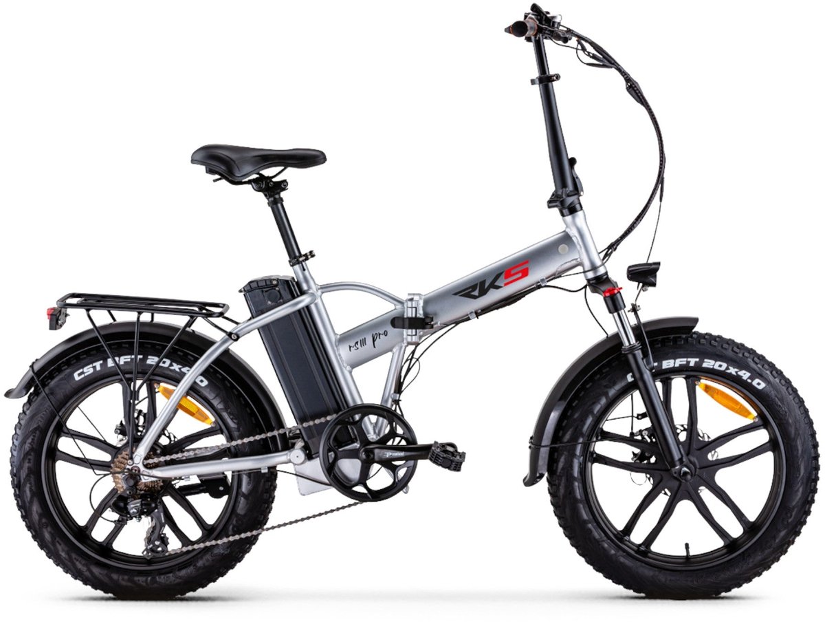 RKS RS III Pro - Elektrische Vouwfiets - Zilver - 20x4 inch - Accu 36V (10Ah) - 250W Motor - Shimano 7 Versnellingen - Mechanische Remmen (8785307533902)