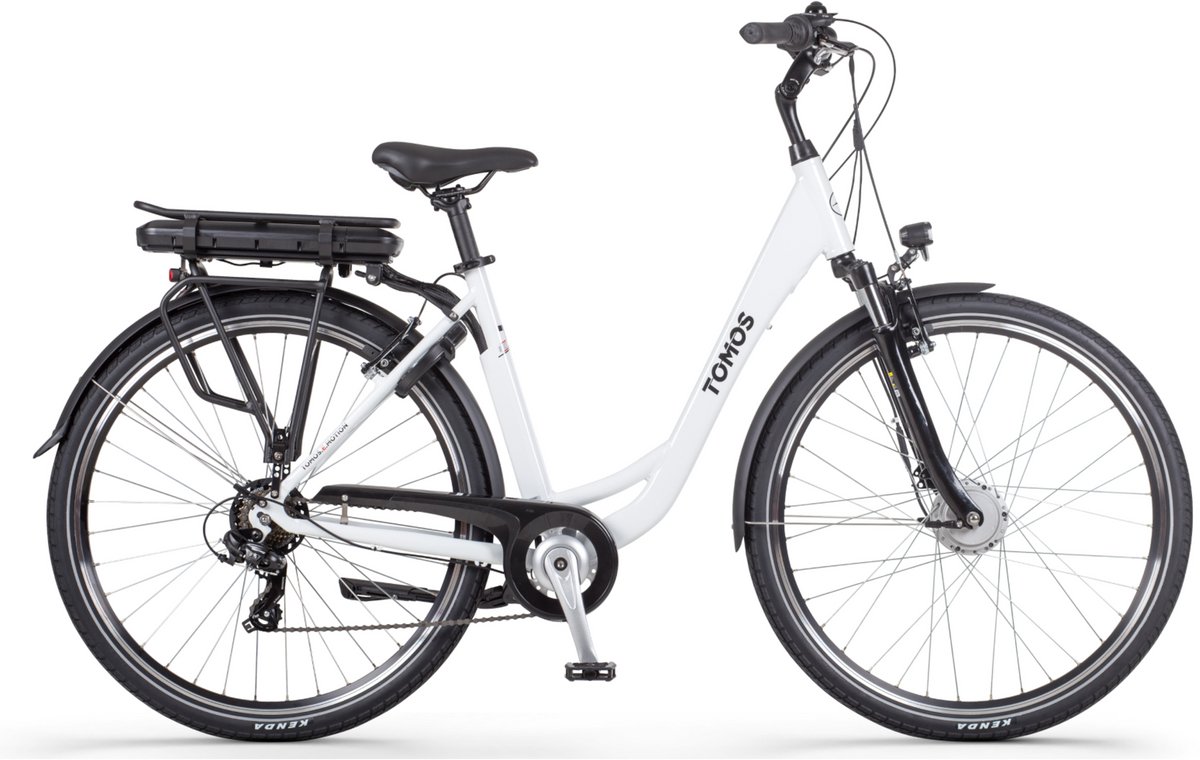 Tomos EB 05 - Elektrische Fiets - Glanzend Wit - 28 inch - 50 cm - Accu 522Wh - 250W Ananda Voorwielmotor - Shimano Tourney 7 Versnellingen - V-Brake Remmen (8785307532615)
