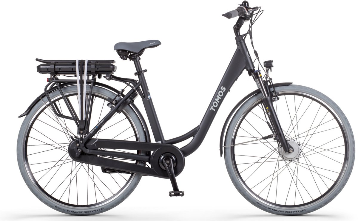 Tomos EB 06 - Elektrische Fiets - Mat Zwart - 28 inch - 55 cm - Accu 522Wh - 250W Ananda Voorwielmotor - Shimano Nexus 7 Versnellingen - V-Brake Remmen (8785307532684)