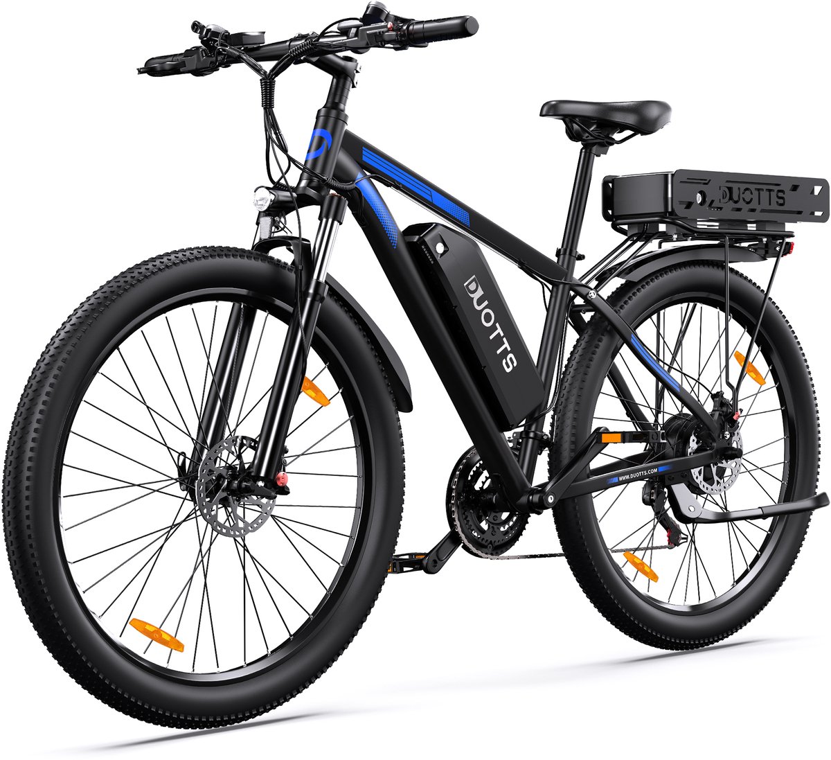 DUOTTS Elektrische Fiets C29-K - Krachtige 720Wh+1080Wh Verwijderbare Accu (Dubbele Accu Versie)- 170 km Bereik - 29 inch - 21 Versnellingen Kettenschakeling, Achterwielaandrijving met Brushless Motor en LED-verlichting- Zwart (0762779284714)