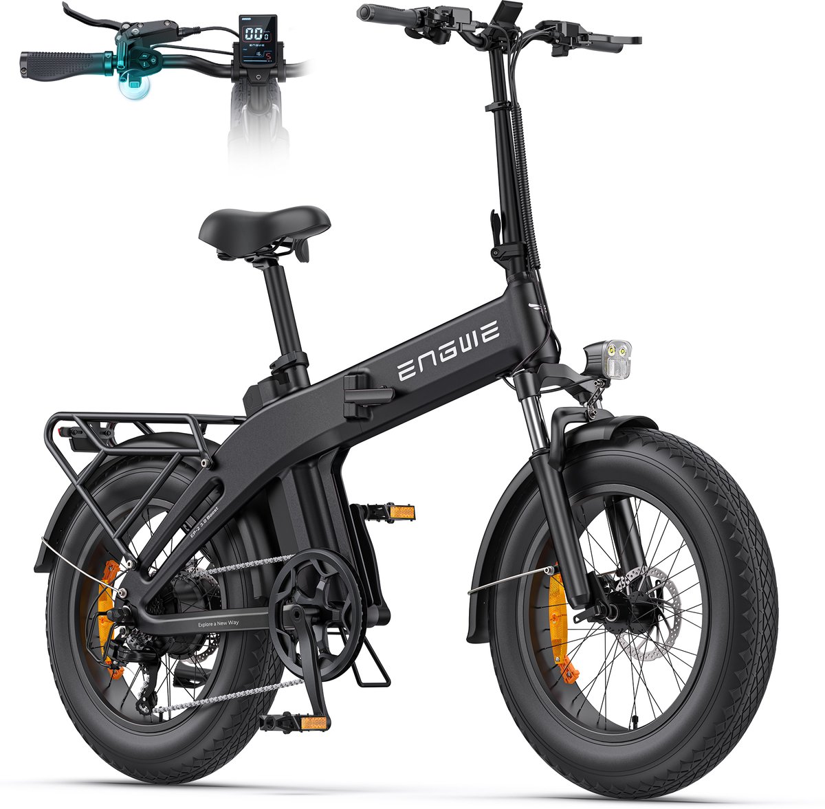 ENGWE EP-2 3.0 BOOST Elektrische fiets - Actieradius 120km - Verwijderbare batterij 48V13.5Ah - 250W Motor - Shimano 7 Versnellingen - Hydraulische schijfrem - Fatbike - zwart (0754147294135)
