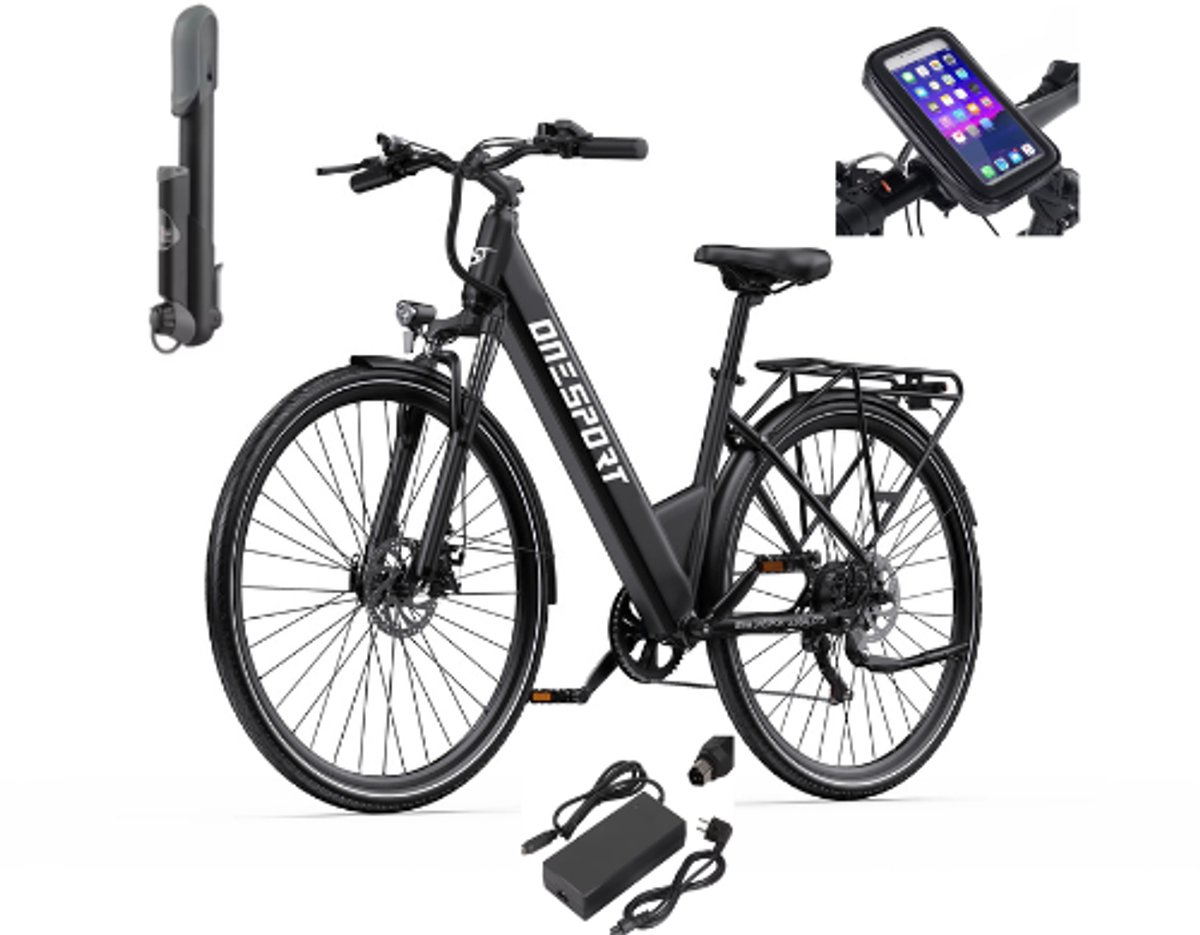 Lila Home Onesport OT12 City Elektrische Fiets - Krachtige en stijlvolle e-bike met 65 km bereik voor dagelijks gebruik (6151231681620)